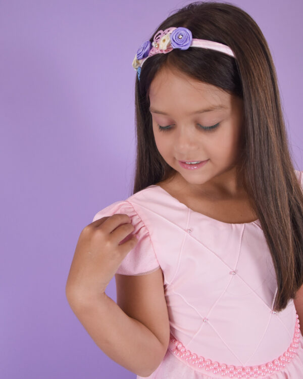 Vestido Infantil Princesa Nervura Com Saia De Brilho Festa - Image 4