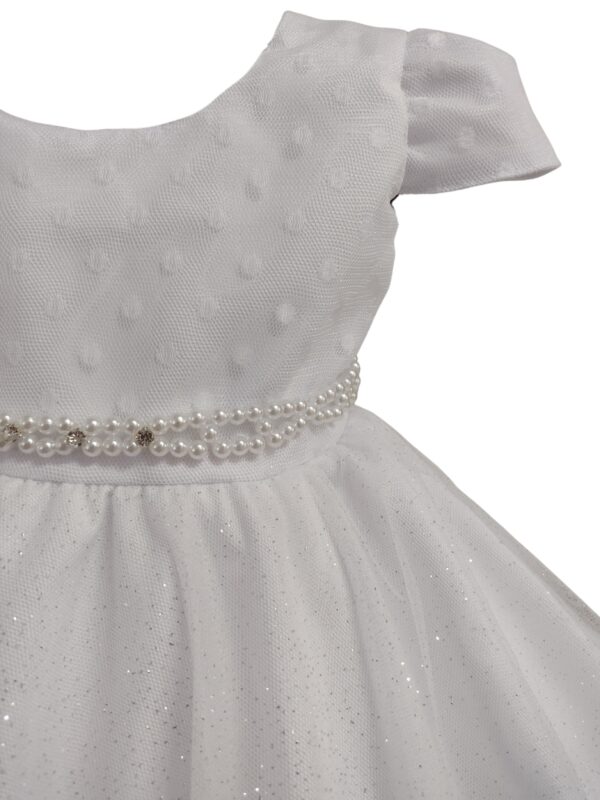 Vestido Bebê Batizado Poá Com Faixinha de Cabelo - Image 13