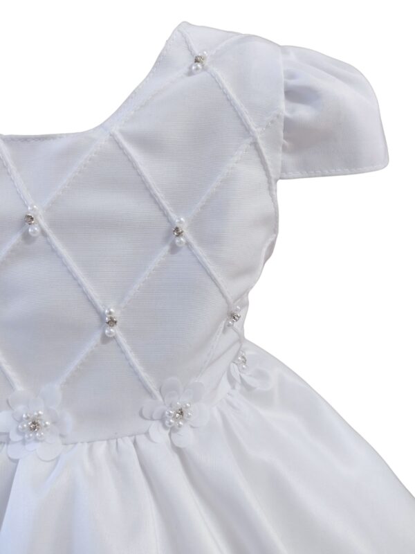 Vestido Bebê Menina Meses Florzinha Batizado Com Kit Calcinha E Faixa De Cabelo - Image 7