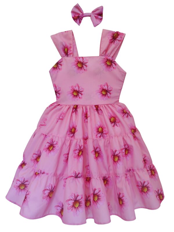 Vestido Infantil Casual Flor Colorida Menina Verão - Image 6