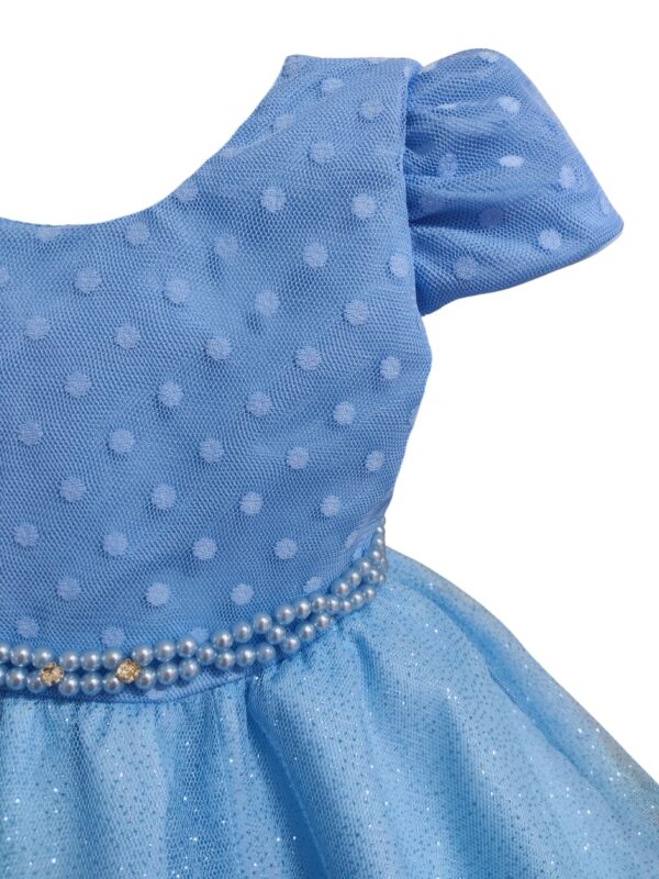 Vestido Bebê Batizado Poá Com Faixinha de Cabelo - Image 6