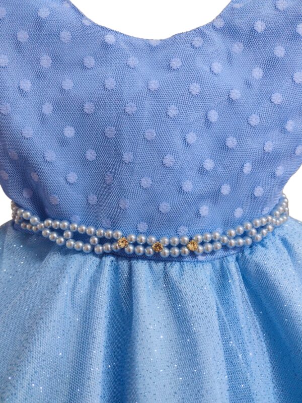 Vestido Bebê Batizado Poá Com Faixinha de Cabelo - Image 5