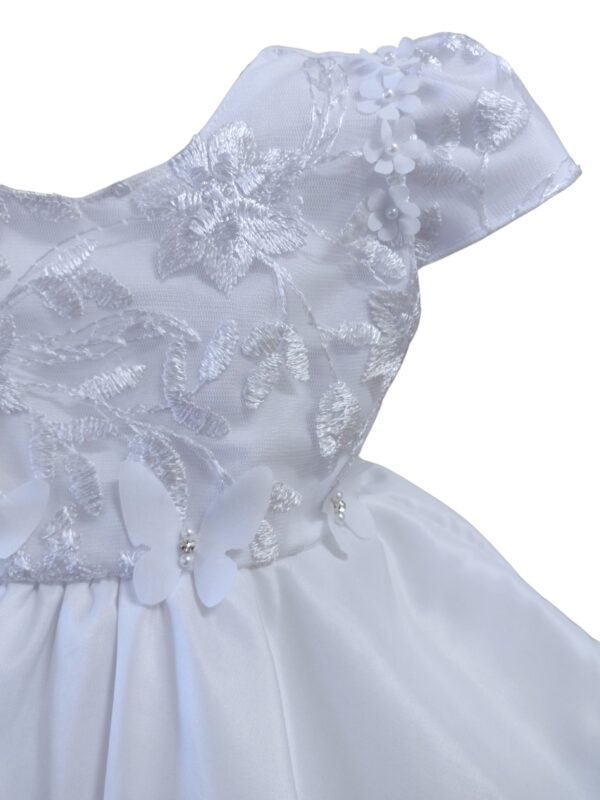Vestido Bebê Menina Batizado Meses Borboletas Kit Faixa De Cabelo E Calcinha - Image 9
