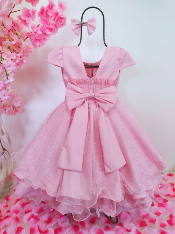 Vestido Infantil Menina 3 Borboletas Saia De Brilho Charmoso - Image 5