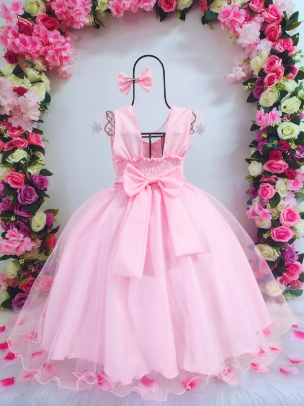 Vestido Infantil Princesa Jardim flores e borboletas - Image 5
