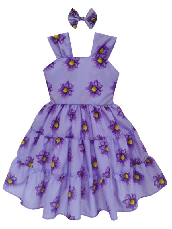 Vestido Infantil Casual Flor Colorida Menina Verão - Image 3