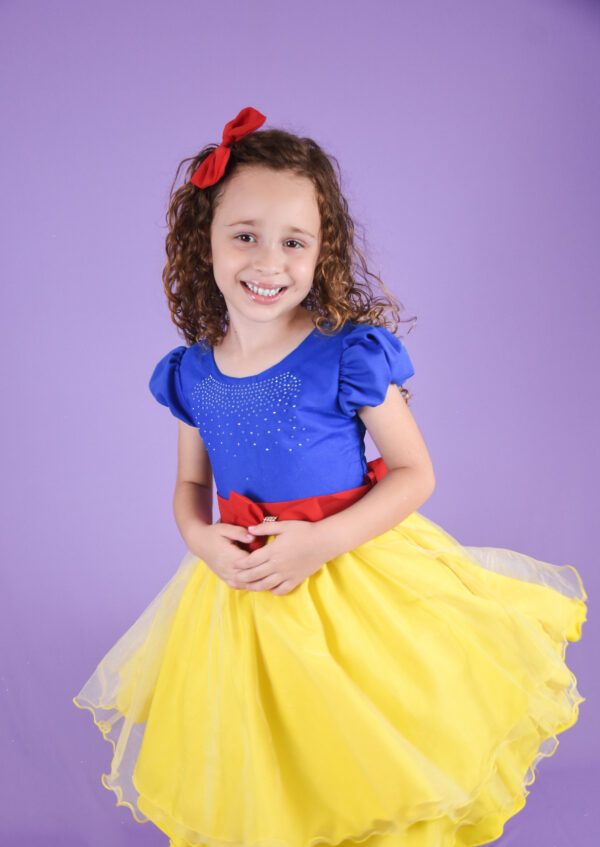 Vestido Branca De Neve Infantil Temático Princesa Luxo Festa - Image 3
