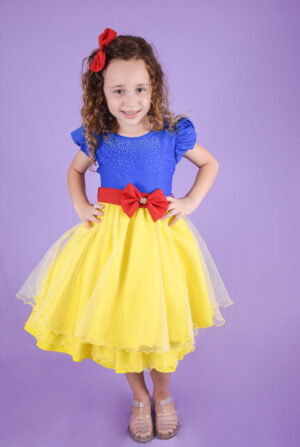 Vestido Branca De Neve Infantil Temático Princesa Luxo Festa