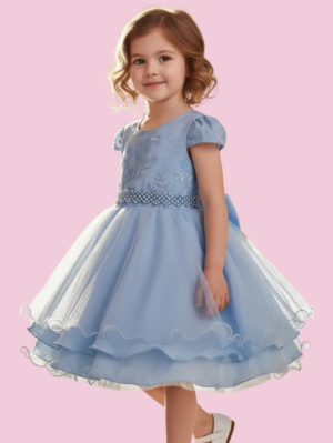 Vestido Menina Infantil Casamento Social Com Cinto Luxuoso Bordado