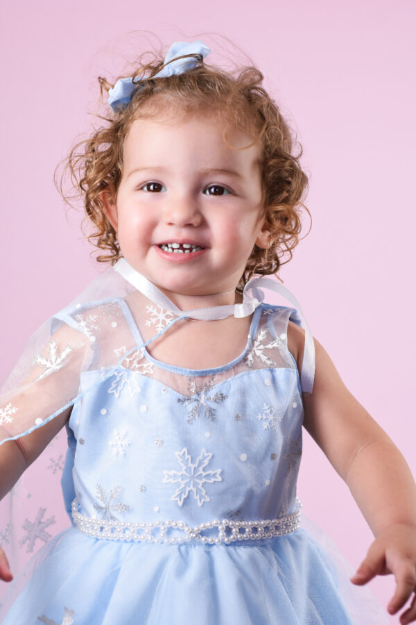 Vestido Infantil Frozen Elsa Princesa Festa Luxo Com Capa - Image 3