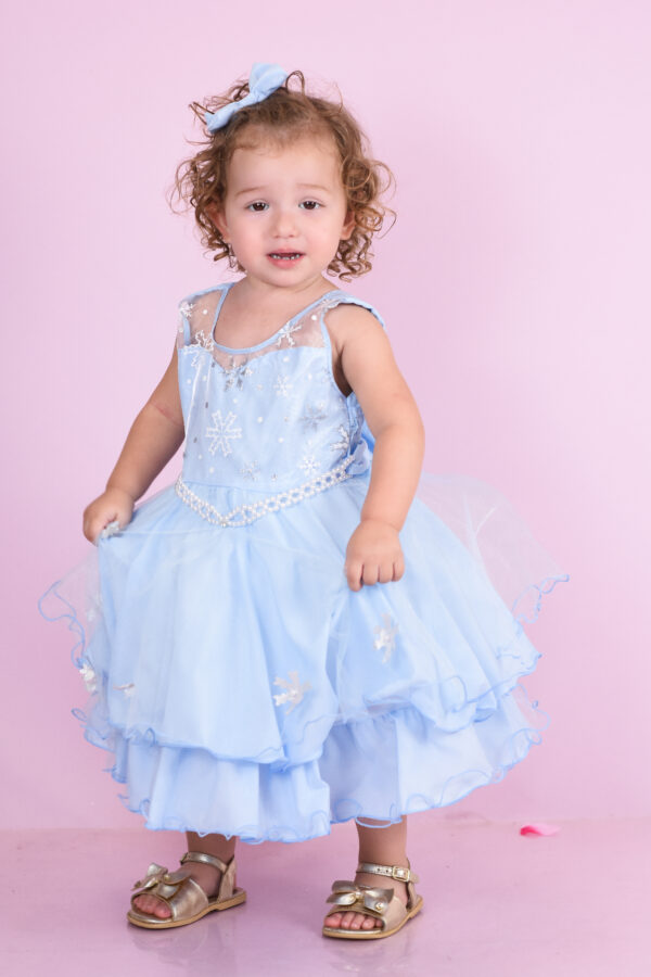 Vestido Infantil Frozen Elsa Princesa Festa Luxo Com Capa - Image 6