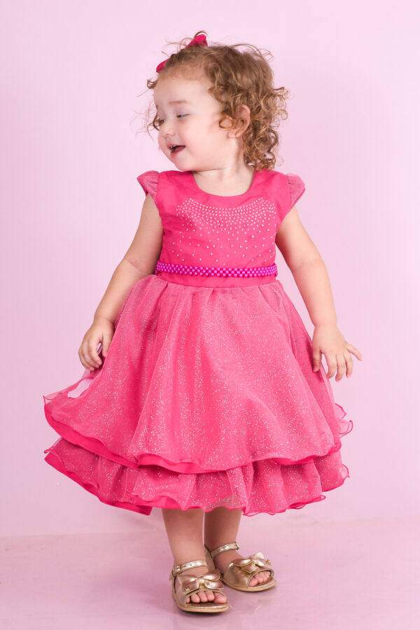 Vestido Infantil Menina Festa De Casamento Strass Brilho - Image 2