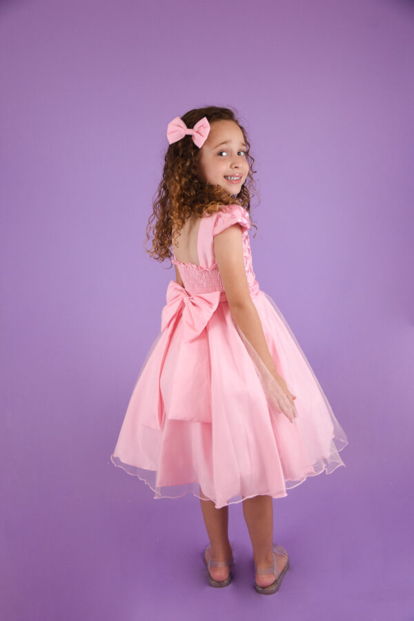 Vestido Juvenil Princesa Bordado Casamento Batizado Curto - Image 4