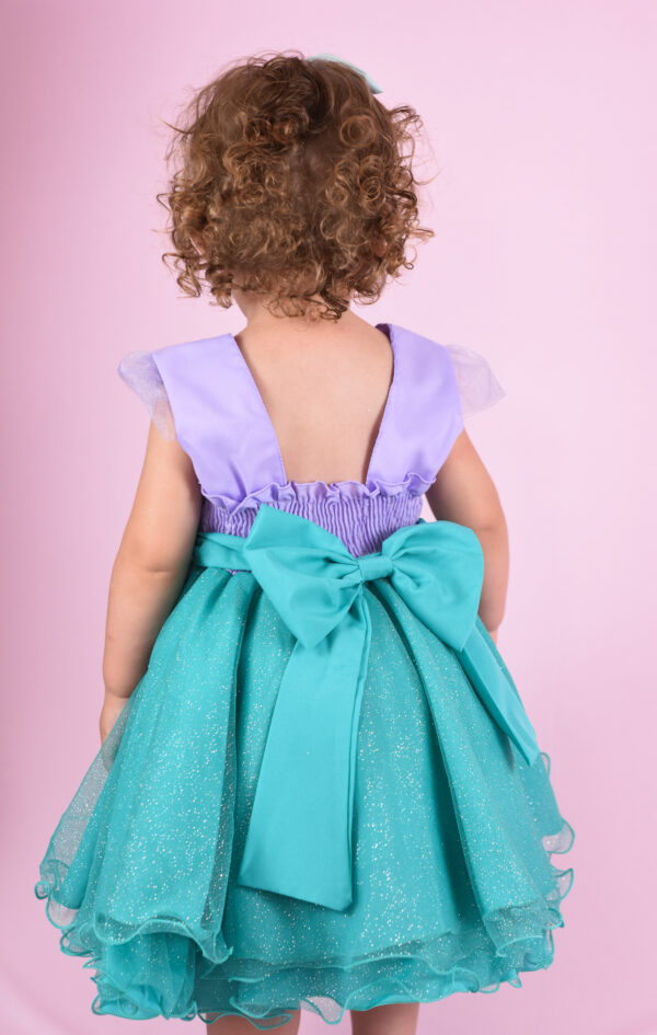 Vestido Infantil Menina Sereia Ariel Festa De Luxo Temático - Image 5