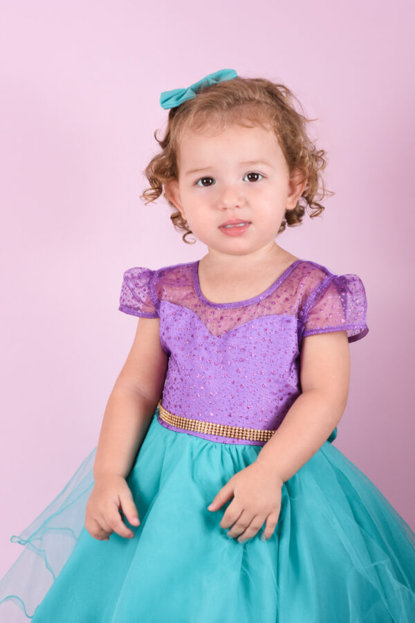 Vestido Infantil Sereia Ariel Princesa Festa Aniversário - Image 3