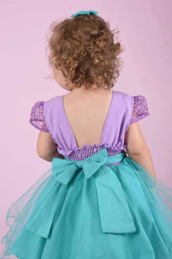 Vestido Infantil Sereia Ariel Princesa Festa Aniversário - Image 4