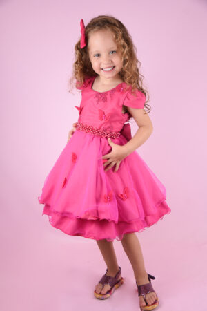 Vestido Infantil Bordado Festa jardim Borboletas Luxo Aniversário