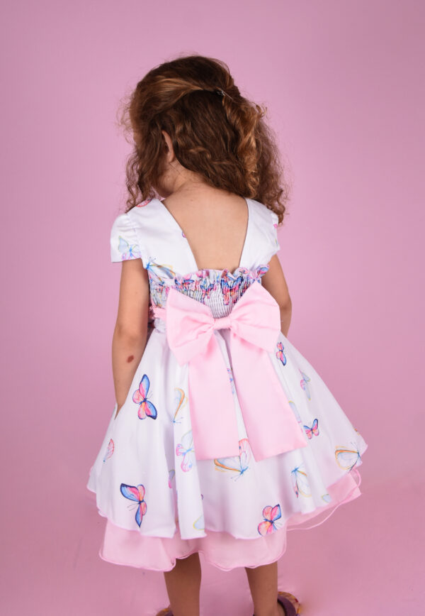 Vestido Infantil Floral Estampado Rosa Borboleta Temático - Image 5