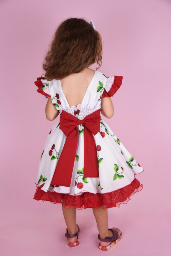 Vestido Infantil Estampado Temático Cereja Festa Princesa - Image 5