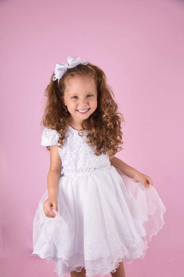 Vestido Infantil  Daminha de Casamento Batizado Bordado - Image 3