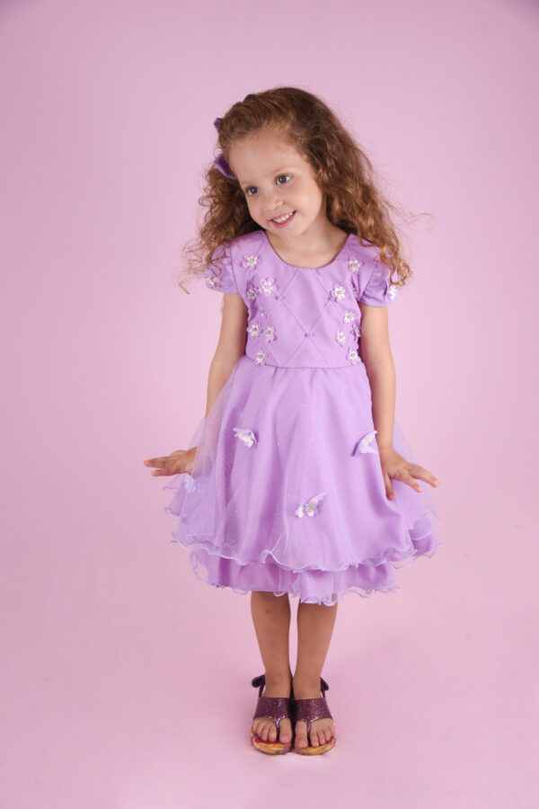 Vestido Infantil Bosque Encantado Com Flores e Borboletas - Image 6