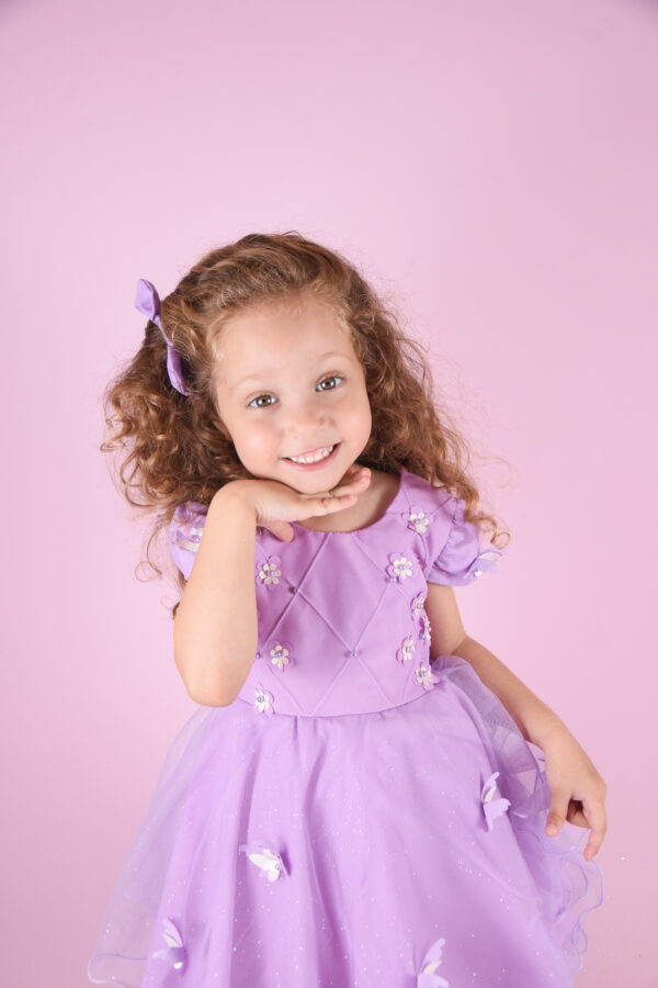 Vestido Infantil Bosque Encantado Com Flores e Borboletas - Image 5