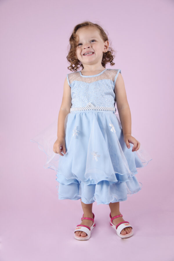 Vestido Frozen  Elsa Festa Infantil Princesa Capa Removível - Image 4