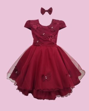 Vestido Infantil Menina Borboletas Pérola Bordado Festa