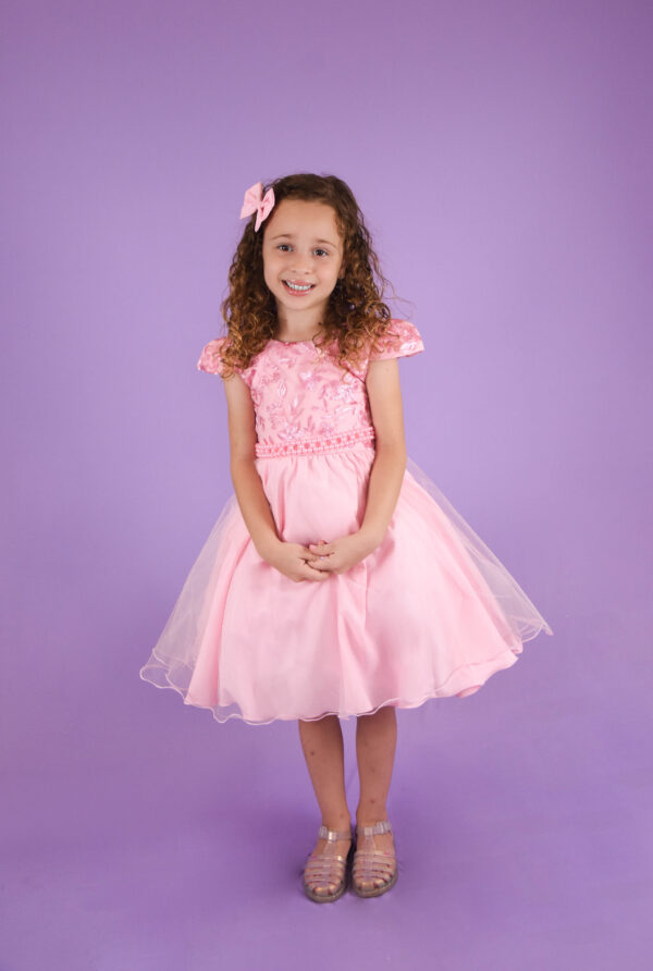 Vestido Juvenil Princesa Bordado Casamento Batizado Curto - Image 3