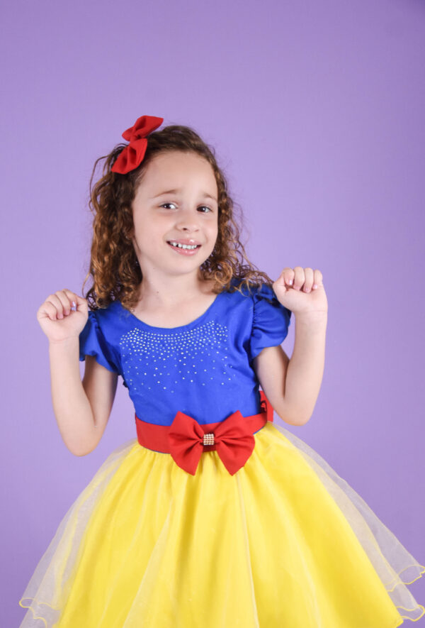 Vestido Branca De Neve Infantil Temático Princesa Luxo Festa - Image 5
