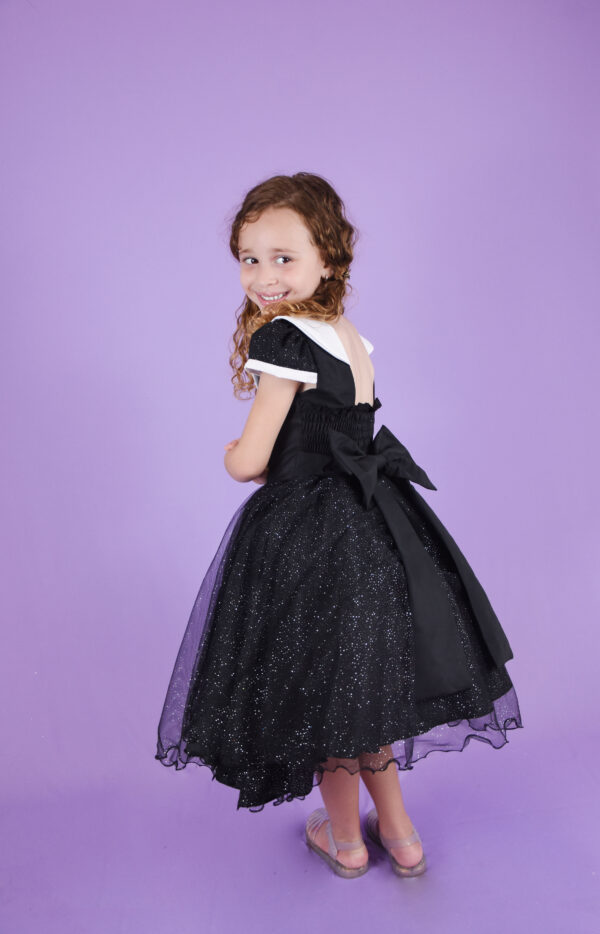 Vestido Juvenil Vandinha Temático Hallowwen Festa Preto - Image 5
