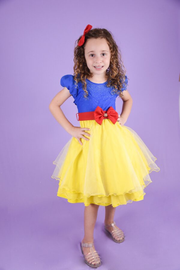 Vestido Branca De Neve Infantil Temático Princesa Luxo Festa - Image 6