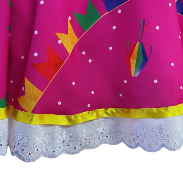 Vestido Festa Junina Quadrilha São João Flores Quadriculado Bandeirinhas - Image 6