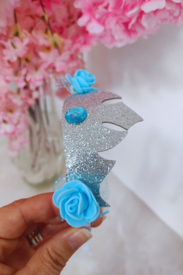 Kit  Frozen Com Tiara  Trança  Varinha Mágica Princesa - Image 3