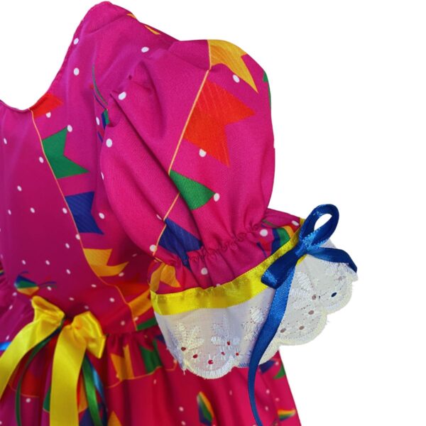 Vestido Festa Junina Quadrilha São João Flores Quadriculado Bandeirinhas - Image 4