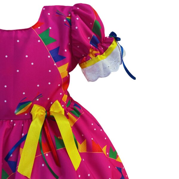 Vestido Festa Junina Quadrilha São João Flores Quadriculado Bandeirinhas - Image 5