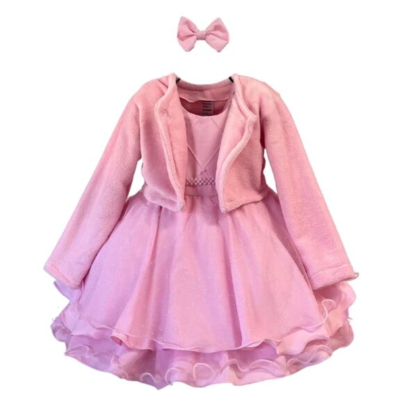Casaquinho Bolero Infantil Menina Plush Inverno Aniversario Festa - Image 5