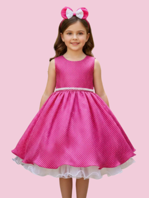 Vestido Infantil Curto Minnie Baby Fantasia Aniversario Festa Carnaval